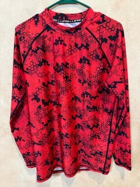 LAFROI Burst XL Red & Black Performance Top rash guard outdoors XL like new